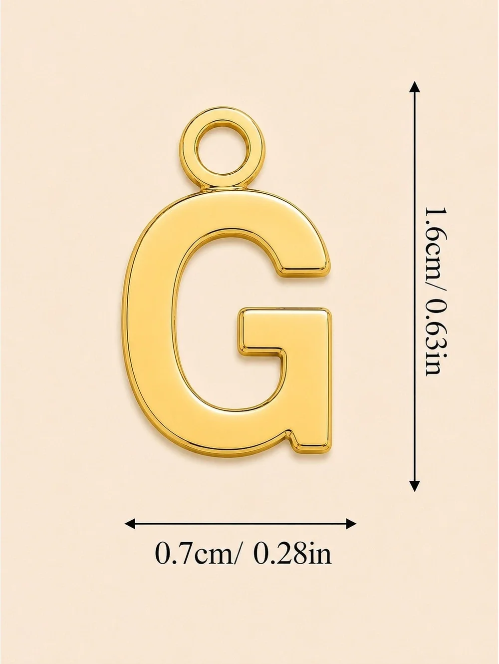 Gold Tone Lucky Charm Keychain with Customizable Letter Pendant